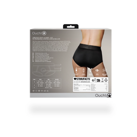 Sincerely Vibrating Strap-On Brief XS/S Black - Rechargeable System