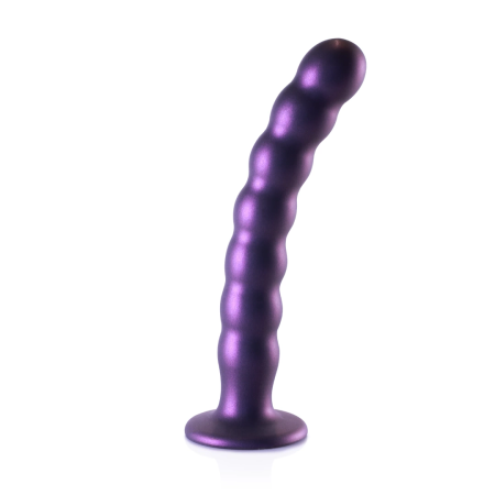 Ouch! Beaded Silicone Model 8'' Metallic - Intimate Machine with Suction Cup