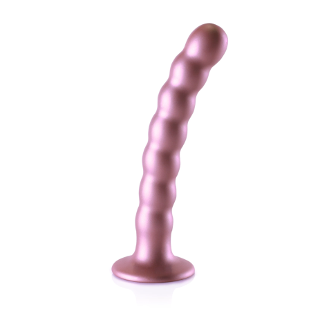 Ouch! Beaded Silicone Intimate Device 16.5 cm Metallic with Suction Cup