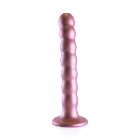 Ouch! Beaded Silicone Intimate Device 16.5 cm Metallic with Suction Cup