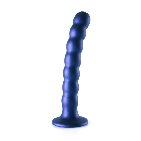 Ouch! Beaded Silicone Intimate Device 16.5 cm Metallic with Suction Cup