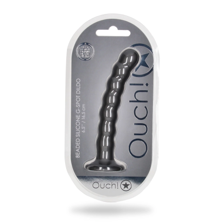 Ouch! Beaded Silicone Model with Suction Cup 16.5 cm Metallic Finish