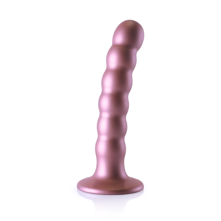 Ouch! Beaded Silicone Intimate Device 13 cm Metallic Suction Base