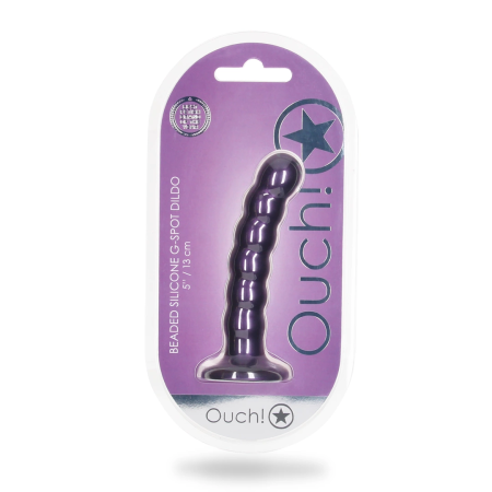Ouch! Beaded Silicone G-Spot Model 13cm Metallic Suction Base