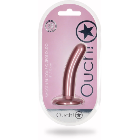 Ouch! Smooth Silicone Intimate Device 12 cm Metallic with Suction Cup