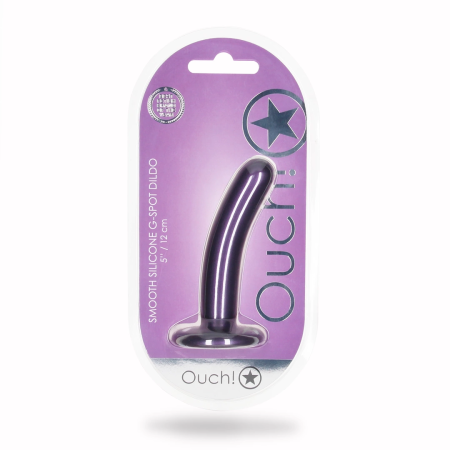 Ouch! Smooth Silicone Intimate Model with Suction Cup 12 cm Metallic
