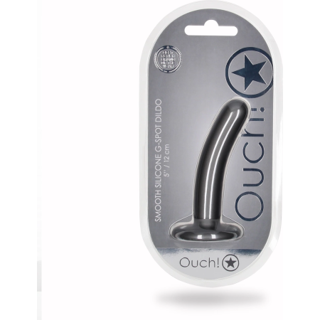 Ouch! Smooth Silicone Intimate Model 12 cm Metallic with Suction Cup
