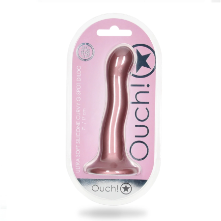 Ouch! Ultra Soft Silicone Curvy Model 17cm with Suction Cup Metallic