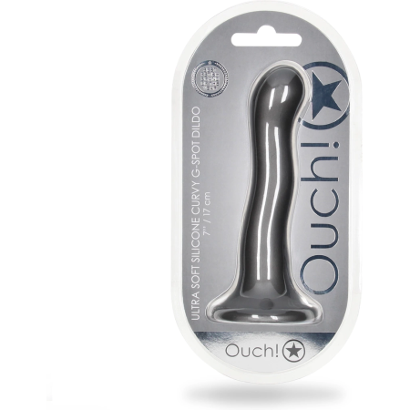 Ouch! Ultra Soft Silicone Curvy Intimate Device 17 cm Metallic Finish