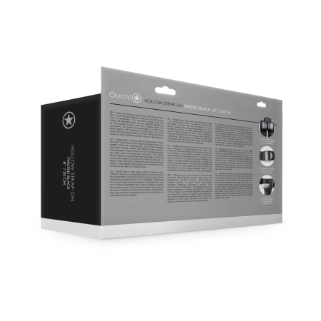 Ouch! Ribbed Hollow Intimate System with Anatomical Base 21 cm Black