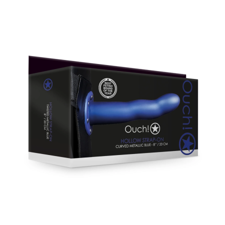 Ouch! Curved Hollow Strap-On 20 cm - Adjustable Comfort System