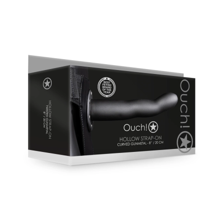 Ouch! Curved Hollow Intimate Harness 20 cm - Adjustable Black Design