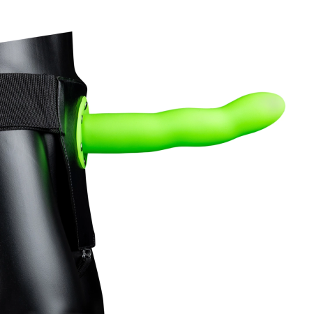 Ouch! Curved Hollow Strap-On 20 cm - Glow in the Dark, Adjustable Fit