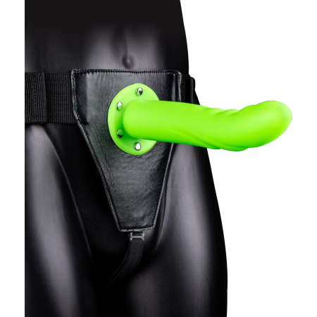 Ouch! Glow in the Dark Curved Hollow Strap-On Adjustable 20 cm