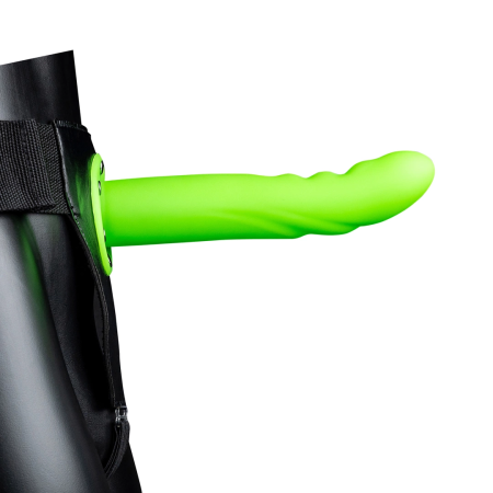 Ouch! Glow in the Dark Curved Hollow Strap-On Adjustable 20 cm