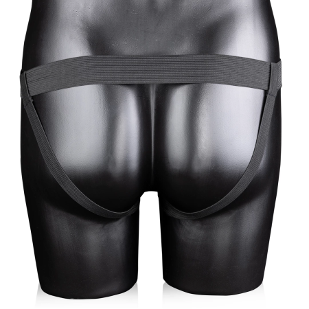 Ouch! Textured Curved Hollow Strap-On Adjustable 20 cm Black