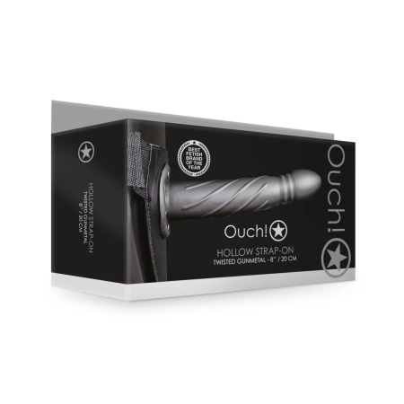 Ouch! Twisted Hollow Strap-On Adjustable System 20 cm Black