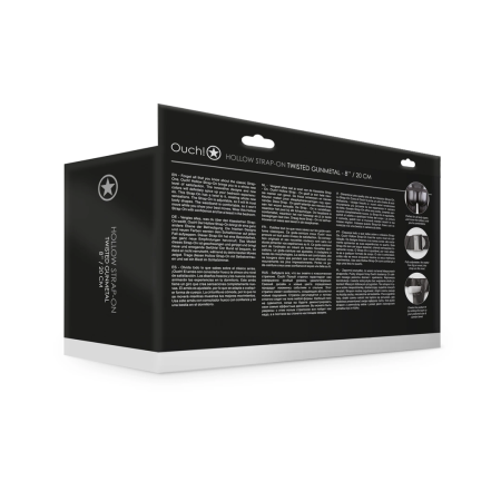 Ouch! Twisted Hollow Strap-On Adjustable System 20 cm Black