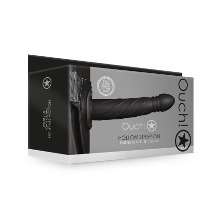 Ouch! Twisted Hollow Strap-On 20 cm - Adjustable Anatomical System