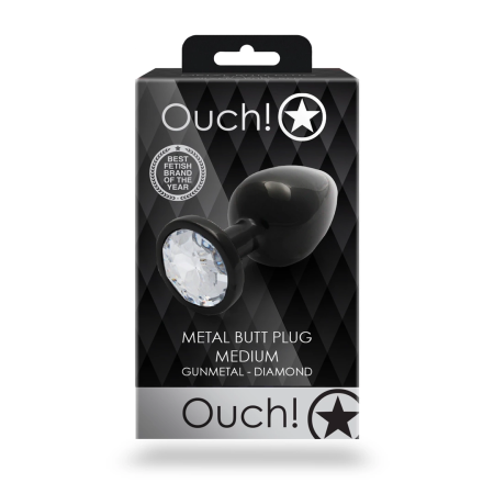 Ouch! Round Gem Aluminium Plug Medium - Elegant Metal Design & Jewel Base
