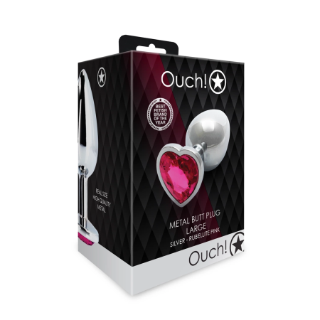 Ouch! Heart Gem Intimate Accessory Large - Metal, Jewel Base
