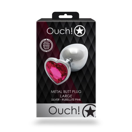 Ouch! Heart Gem Intimate Accessory Large - Metal, Jewel Base