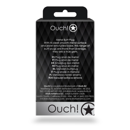 Ouch! Aluminum Intimate Plug Small with Round Gem Base - Silver