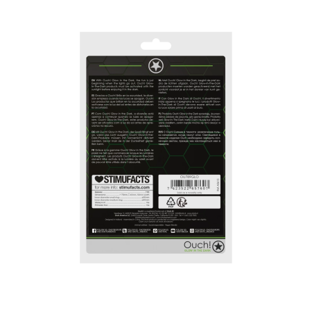 Ouch! Glow in the Dark Adjustable Ring with Ball Strap, Green