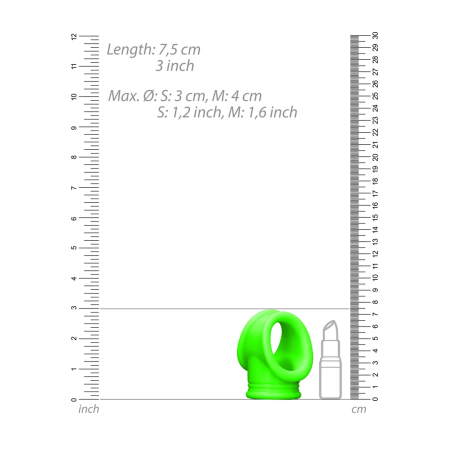 Ouch! Glow in the Dark Adjustable Ring with Ball Strap, Green