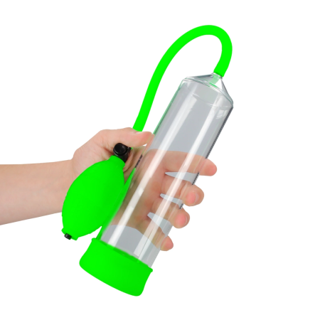 Ouch! Classic Glow-in-the-Dark Intimate Pump, Ergonomic Design, Green