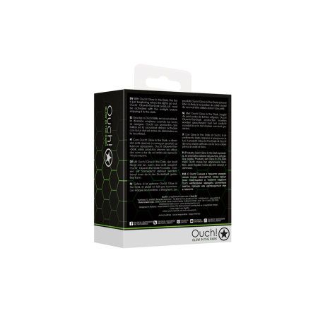 Ouch! Glow in the Dark Glass Plug Medium - Fluorescent Green Detail