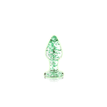 Ouch! Glow in the Dark Glass Plug Small - Luminous Green Accent
