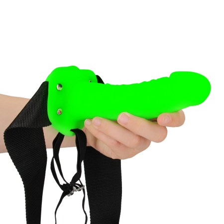 Ouch! Glow in the Dark Adjustable Strap-On Harness, Fluorescent Green