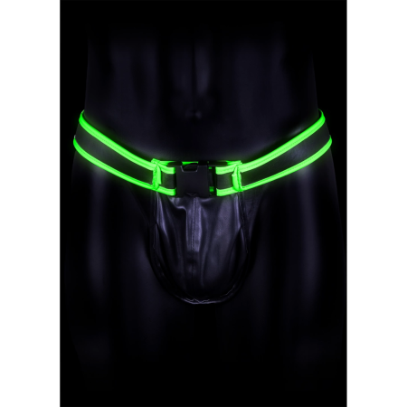 Ouch! Glow in the Dark Jockstrap S/M - Adjustable Fluorescent Harness