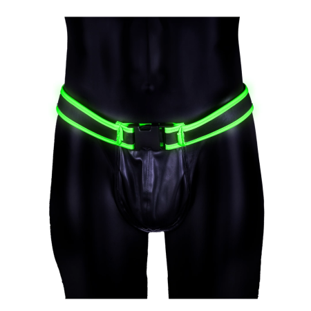 Ouch! Glow in the Dark Jockstrap S/M - Adjustable Fluorescent Harness