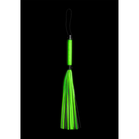 Ouch! Glow in the Dark Flogger - Neon Green, Luminous Straps