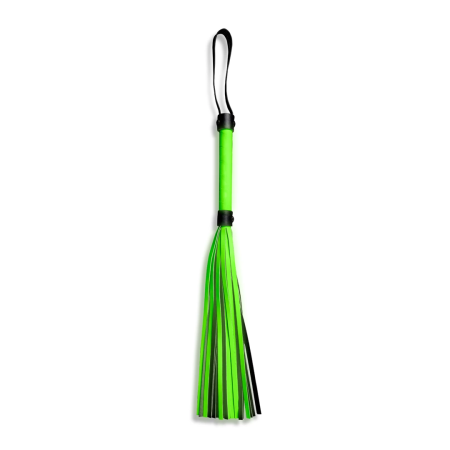 Ouch! Glow in the Dark Flogger - Neon Green, Luminous Straps
