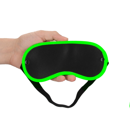 Ouch! Glow in the Dark Eye Mask - Luminous Green, Adjustable Fit