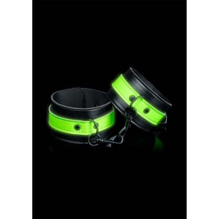 Ouch! Glow in the Dark Ankle Cuffs - Fluorescent Green Adjustable Design