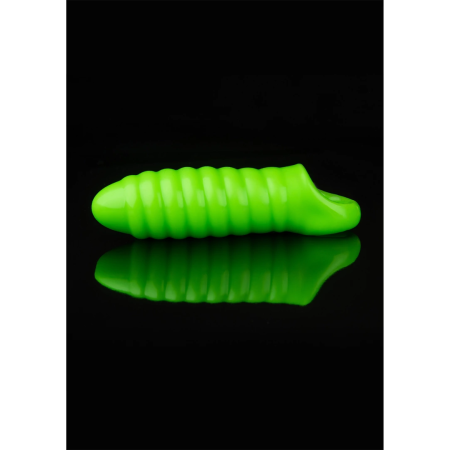 Ouch! Swirl Thick Stretchy Intimate Sheath Glow in the Dark, Green