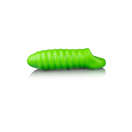 Ouch! Swirl Thick Stretchy Intimate Sheath Glow in the Dark, Green
