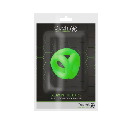 Ouch! Glow in the Dark Adjustable Ball Strap - Luminous Green Silicone