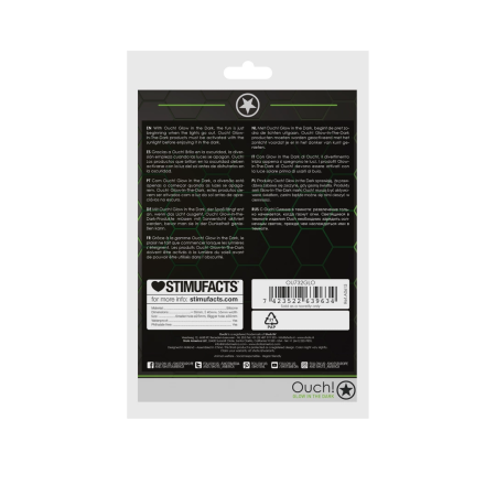 Ouch! Glow in the Dark Adjustable Ball Strap - Luminous Green Silicone
