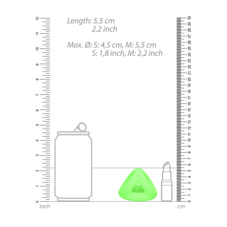 Ouch! Glow in the Dark Adjustable Ball Strap - Luminous Green Silicone