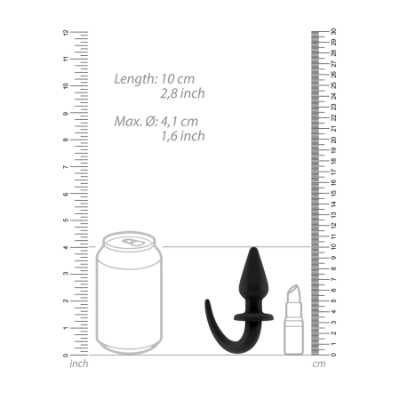 PharmQuests Flexible Rubber Plug with Ergonomic Tail, Black, Medium