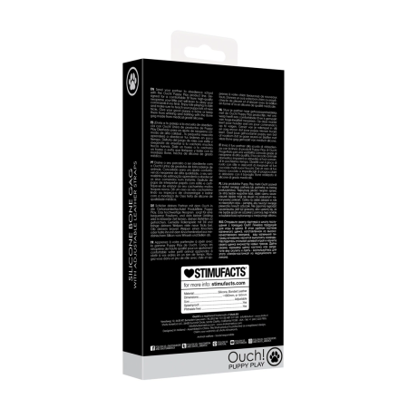 Ouch! Silicone Bone-Shaped Gag Medical Grade - White, Adjustable Strap