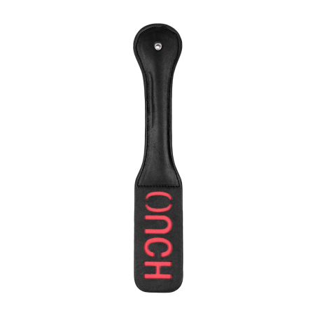 OUCH Bonded Leather Paddle - Stitched Impact Tool, Black