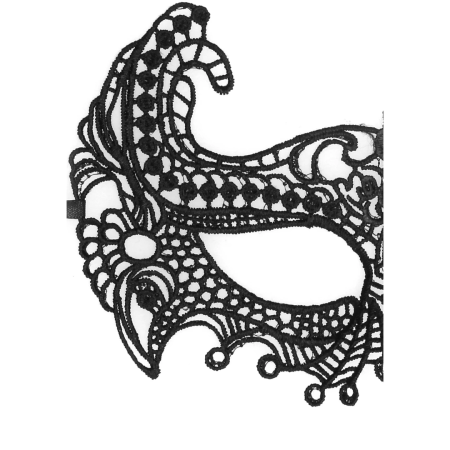 OUCH! Empress Royal Black Lace Mask - Lightweight Venetian Design