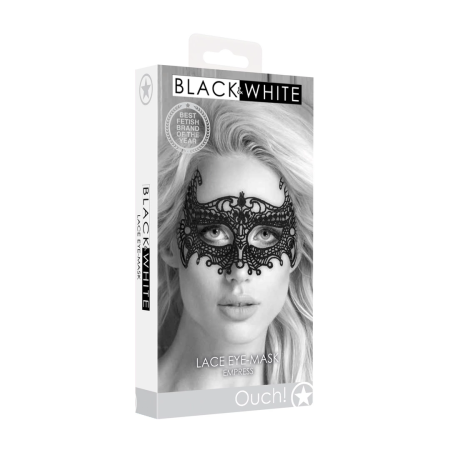 OUCH! Empress Royal Black Lace Mask - Lightweight Venetian Design