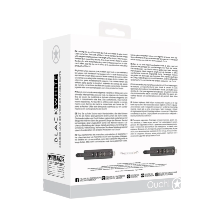 Ouch! Bonded Leather Adjustable Wrist & Ankle Cuffs with Velcro Fastening